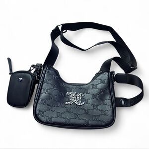 Juicy Couture Black Belt Bag with Silver Accents